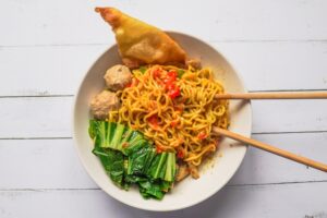 Indonesian,Famous,Street,Food,Mie,Ayam,Or,Chicken,Noodles,Served